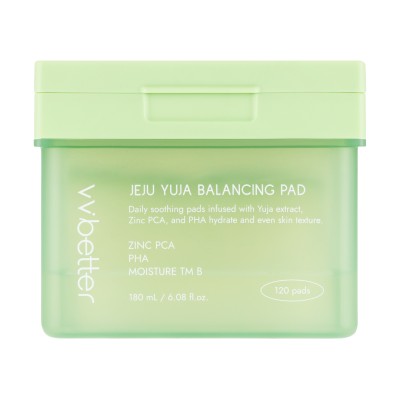 VVbetter Rozświetlające płatki tonizujące Jeju Yuja Balancing Pad 120 pads.jpg