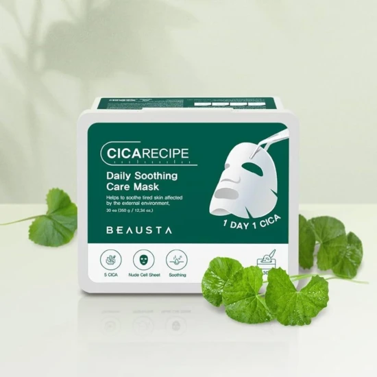 BEAUSTA Cicarecipe Daily Soothing Care Mask - kojące maseczki z Centella Asiatica, 30 szt (2).jpg