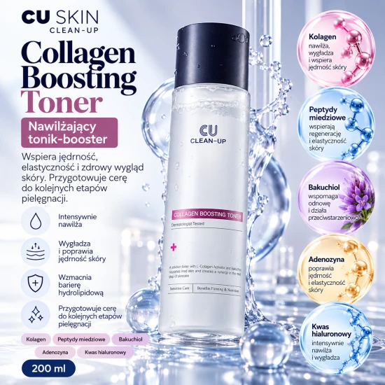 CU SKIN Clean-Up Collagen Boosting Toner – tonik z kolagenem, peptydami i bakuchiolem, 200 ml .png