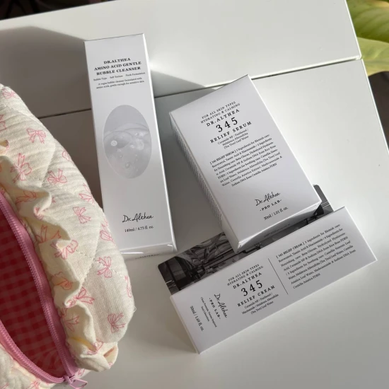 Zestaw kosmetykow do twarzy dr. Althea 345 Relief pianka, Serum, Cream - zestaw kojąco-nawilżający do twarzy.jpg